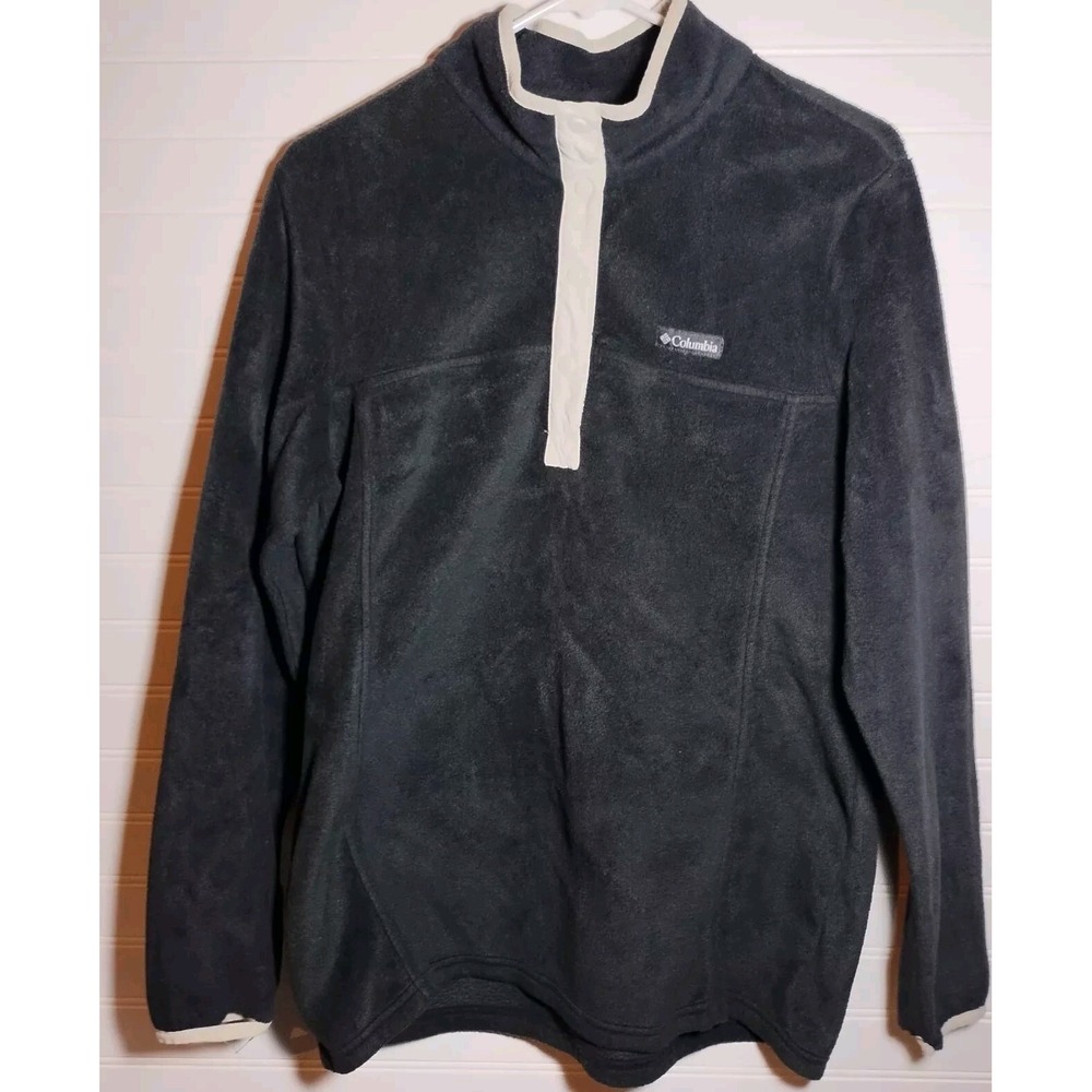 Columbia Sportswear Company Womens 1/4 Button Pullover Xlg Black Sweatshirt